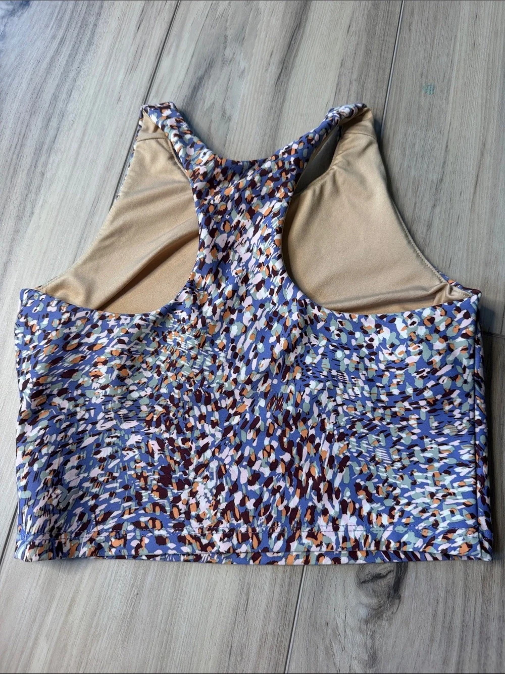 Patterned long line sports bra